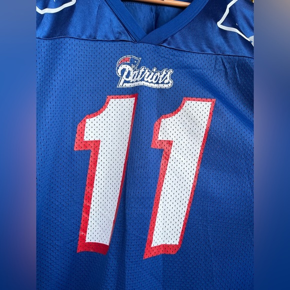 Vintage Champion Drew Bledsoe New England Patriots Jersey 11 Blue NFL Football - Picture 3 of 11